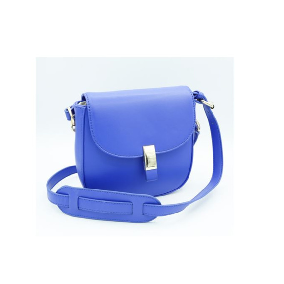 NWOT Eva Mendes @ NY & Co. Circular Crossbody-Blue - Picture 1 of 6